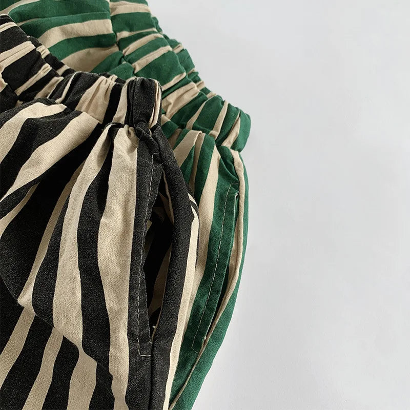 Irregular Stripes Calf-length Pants