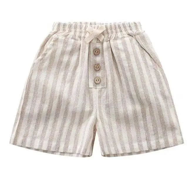 Stripe Shorts Vintage Linen Cotton