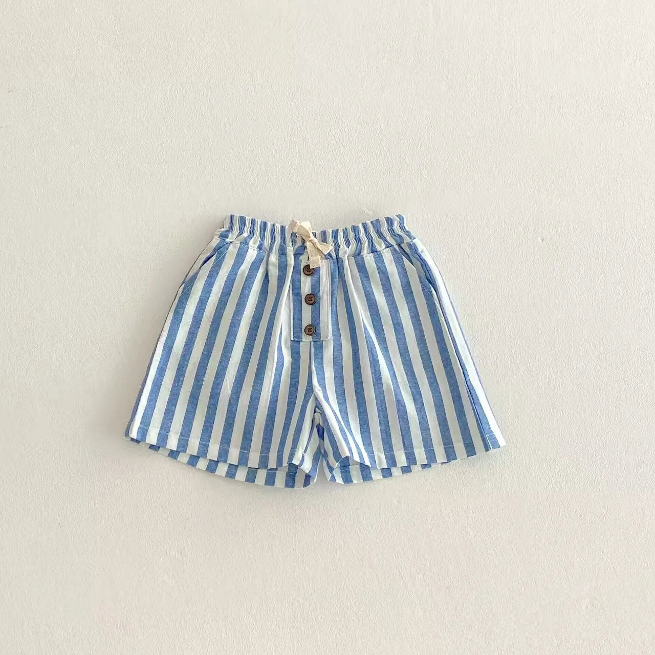 Stripe Shorts Vintage Linen Cotton