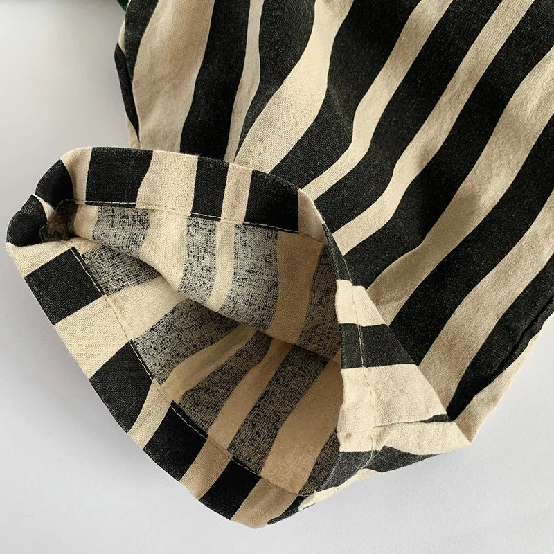 Irregular Stripes Calf-length Pants