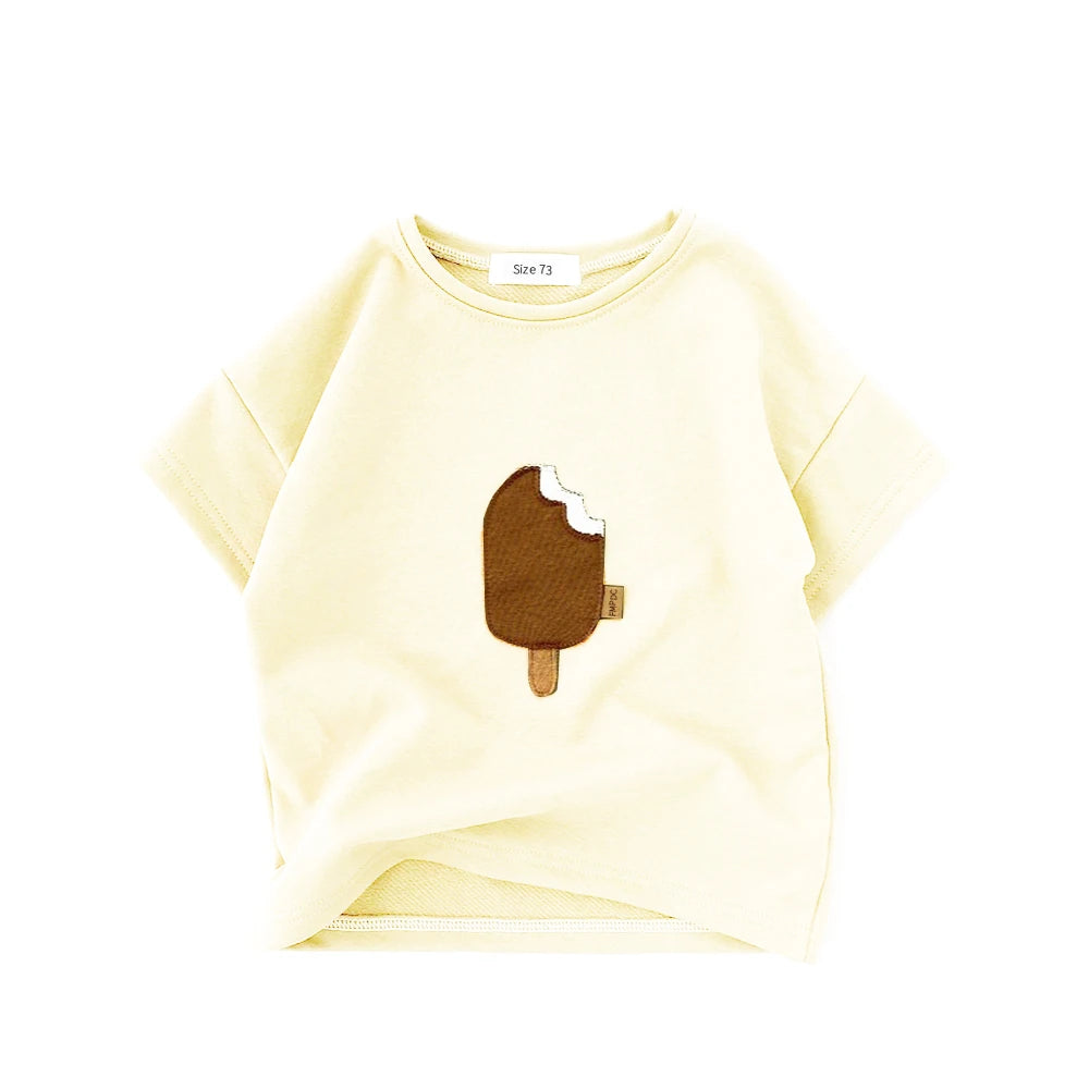 Summer Top Short Sleeve Cotton T Shirt Set