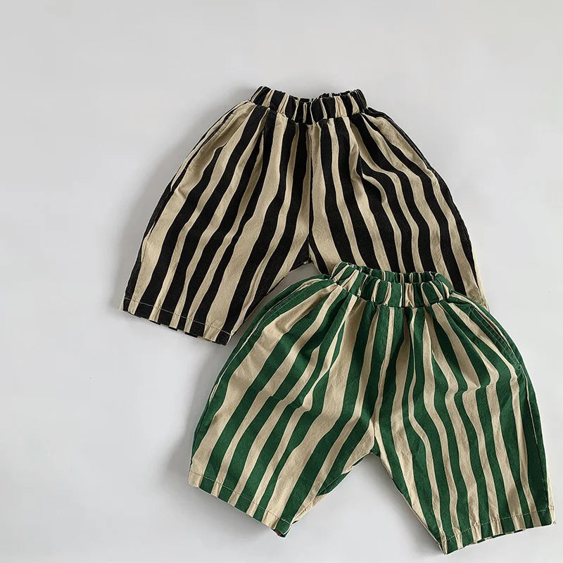 Irregular Stripes Calf-length Pants