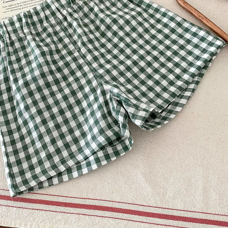 Fruit T-shirt + Checkered Shorts 2PCS