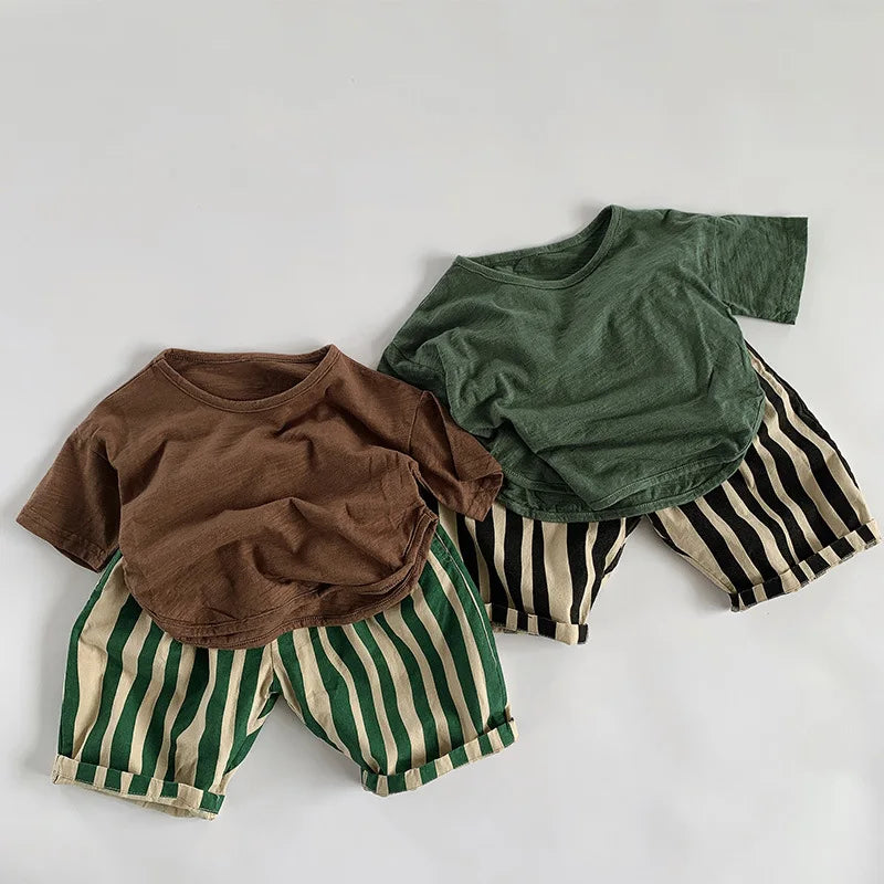 Irregular Stripes Calf-length Pants