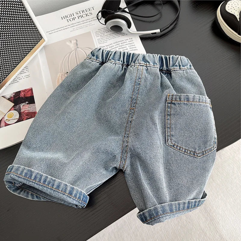 Casual T-Shirt Jean Shorts 2Pcs/Set T