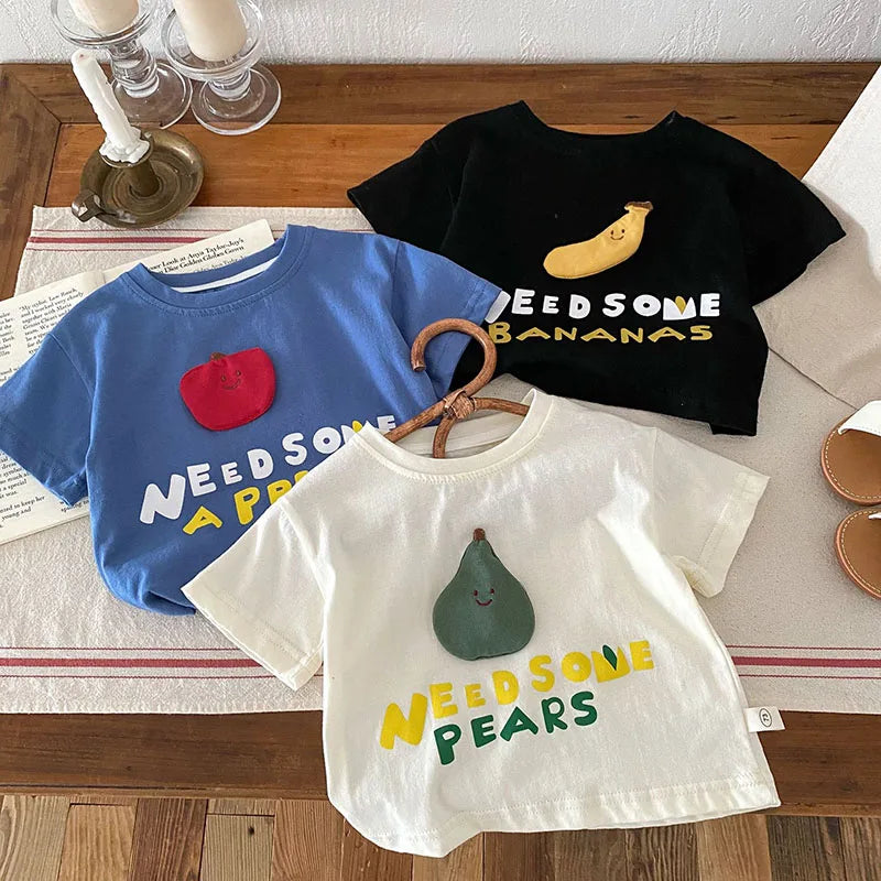 Fruit T-shirt + Checkered Shorts 2PCS
