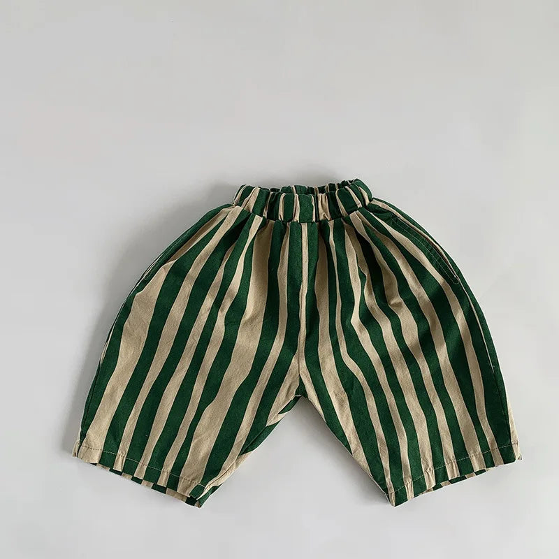 Irregular Stripes Calf-length Pants
