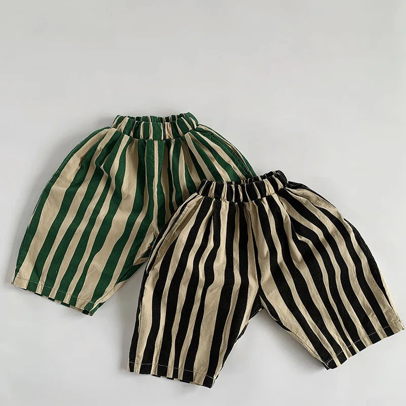 Irregular Stripes Calf-length Pants