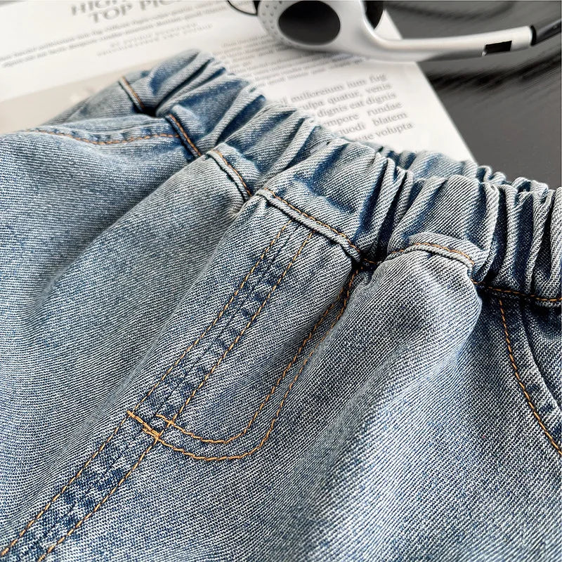Casual T-Shirt Jean Shorts 2Pcs/Set T