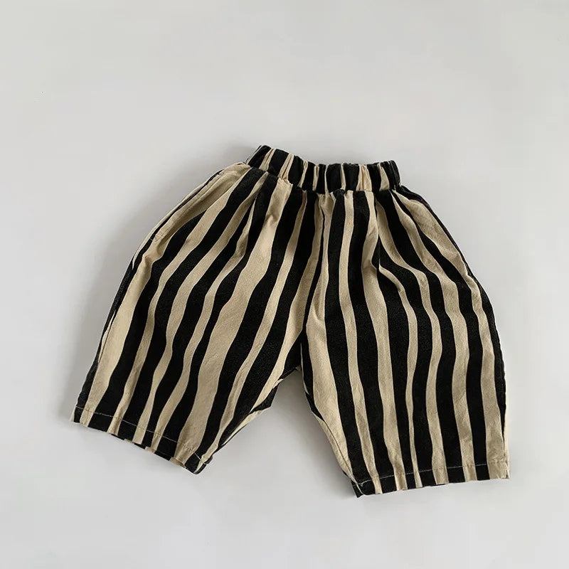 Irregular Stripes Calf-length Pants