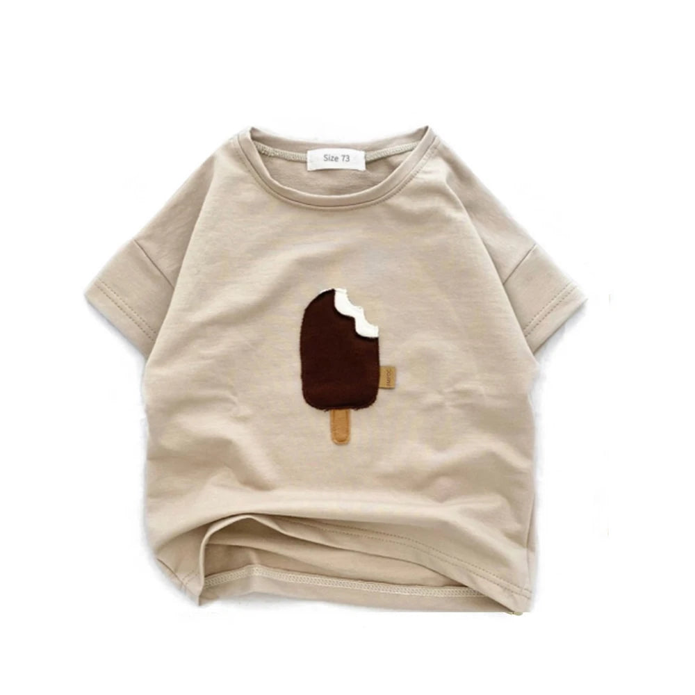 Summer Top Short Sleeve Cotton T Shirt Set