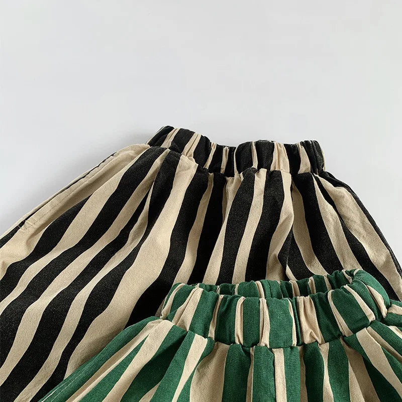 Irregular Stripes Calf-length Pants
